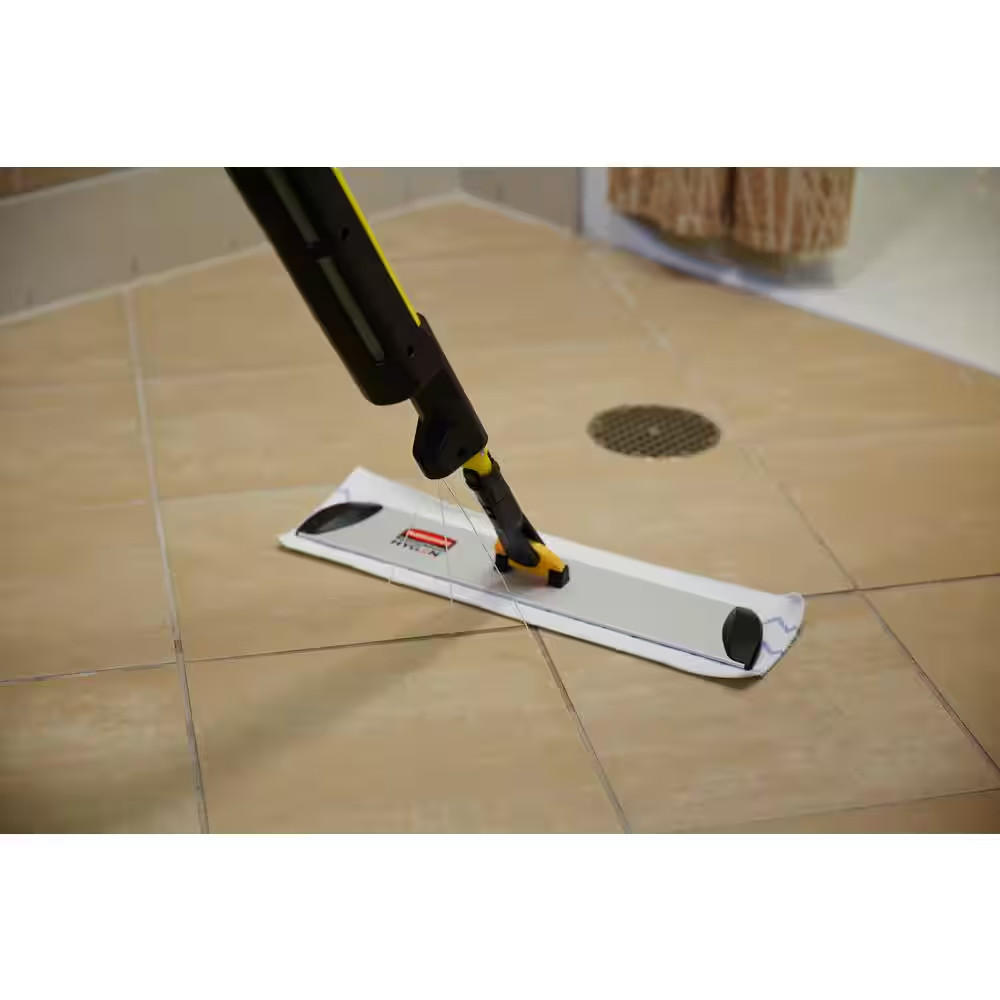 17 In. W Pulse Microfiber Spray Mop System, 52 In. Yellow Plastic Handle
