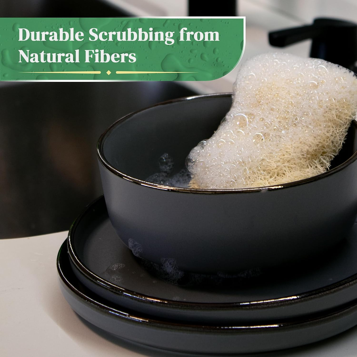 Natural Loofah Kitchen Sponge – Natural Sponges for Dishes – Eco Friendly