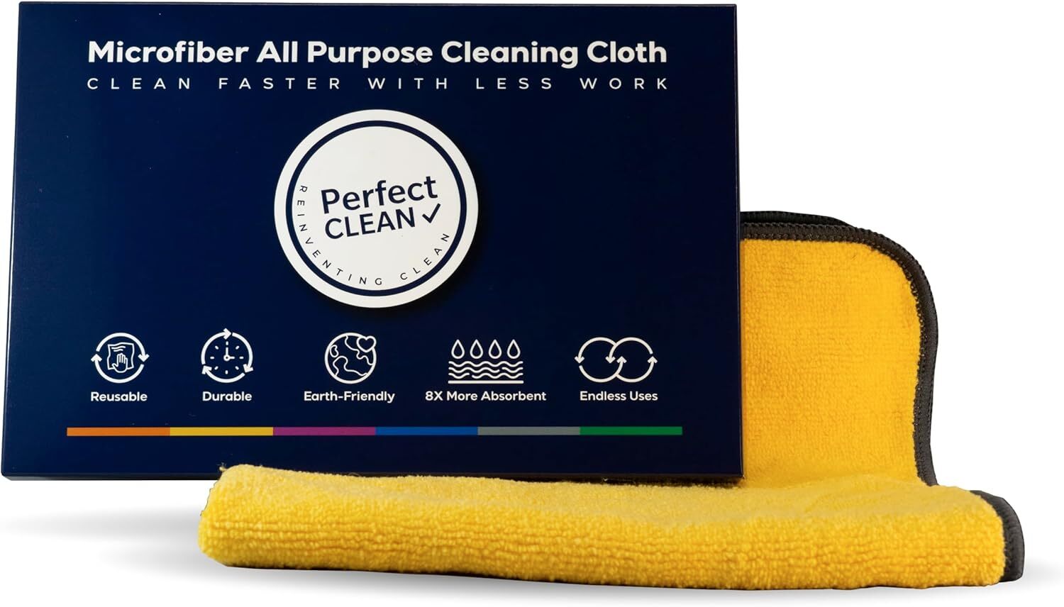 PerfectClean Microfiber Cleaning Cloth, Absorbent Cleaning Towels, 12”x12”
