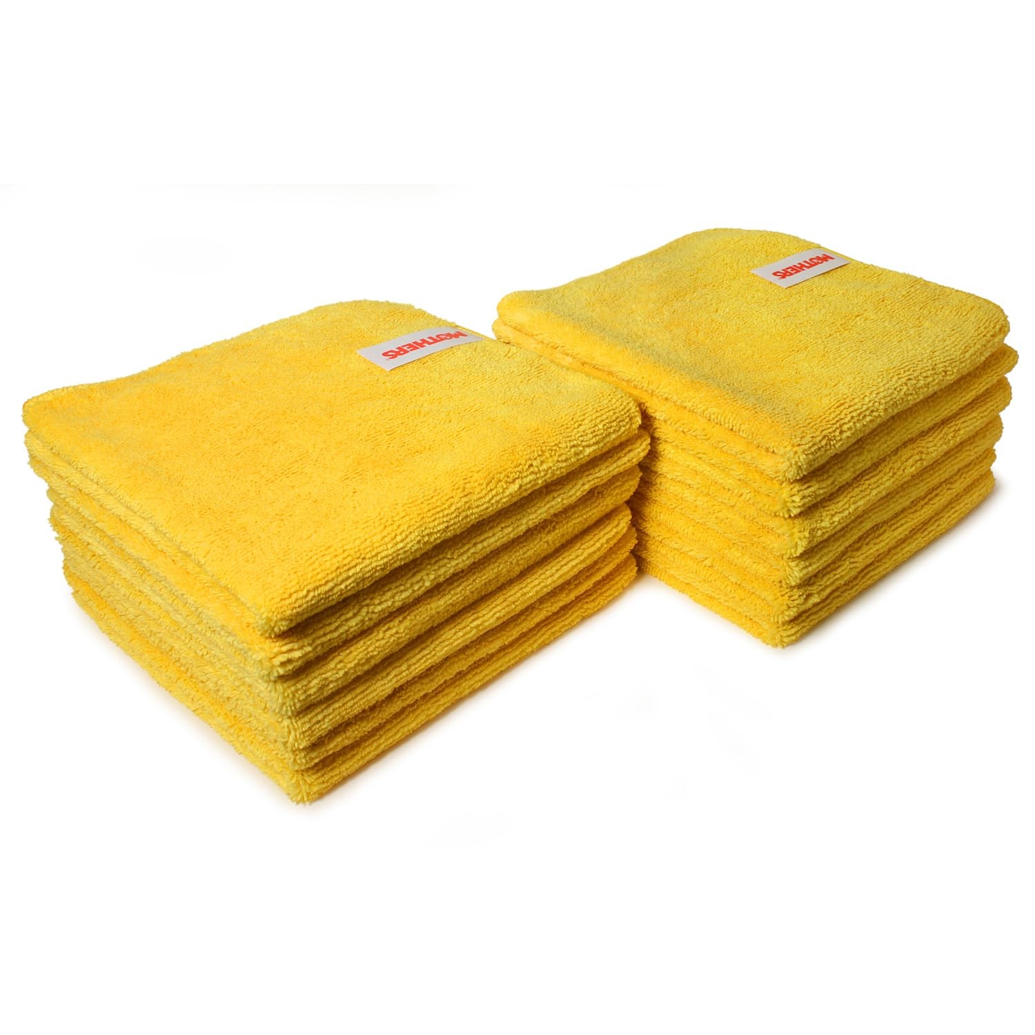 Mothers Premium Gold Microfiber Towels Pack of 12 16×16 Inch 400 GSM