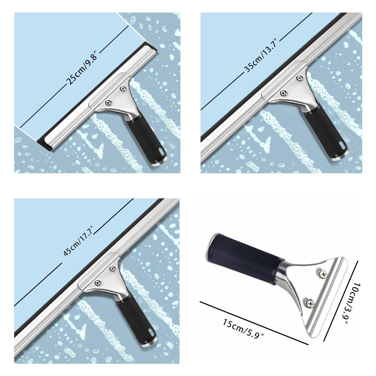 Stainless Steel Glass Cleaner Rubber Squeegee for Floor and Table Use 25cm