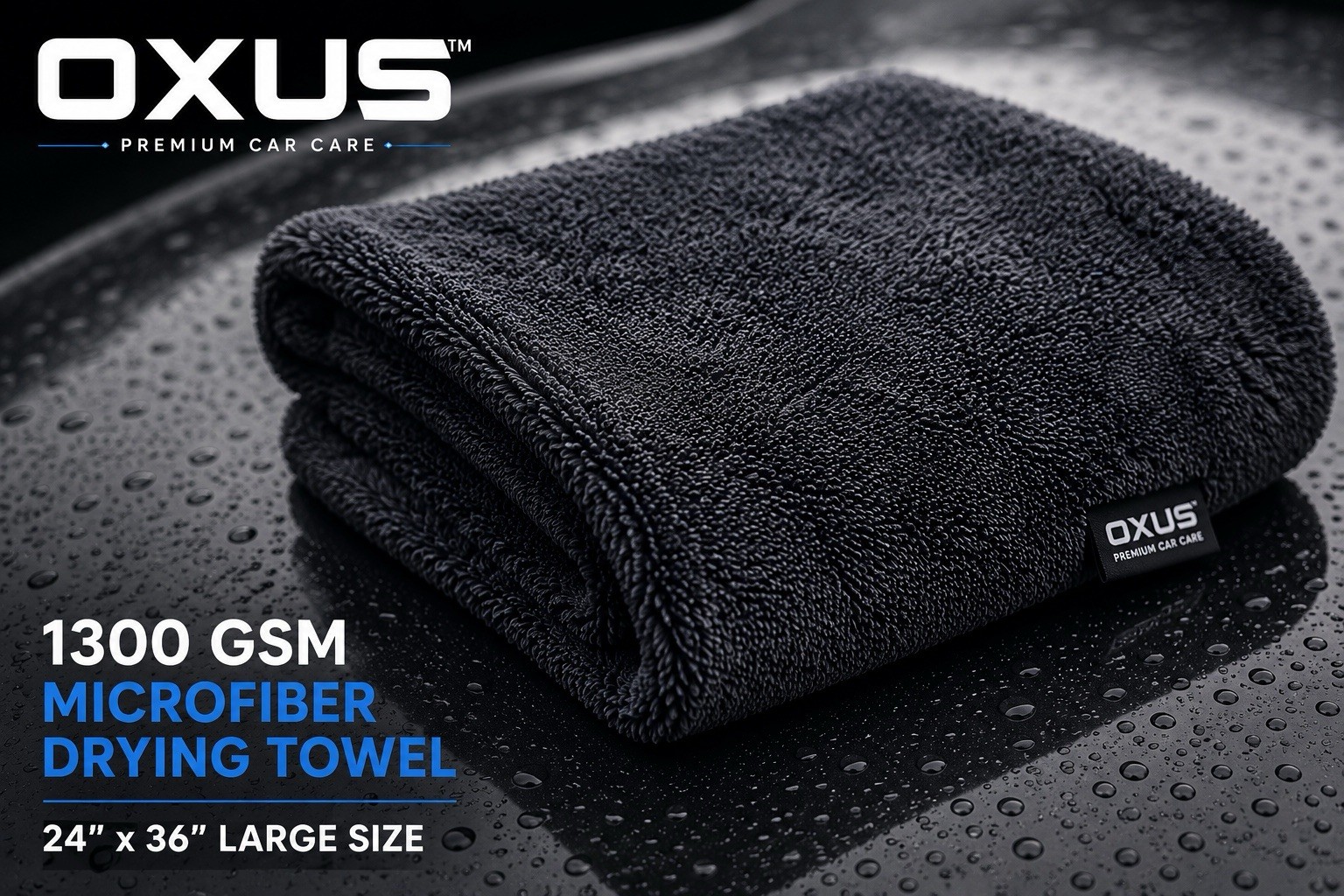OXUS 1300 GSM Microfiber Drying Towel 24×36” Car Drying Cloth Scratch Free