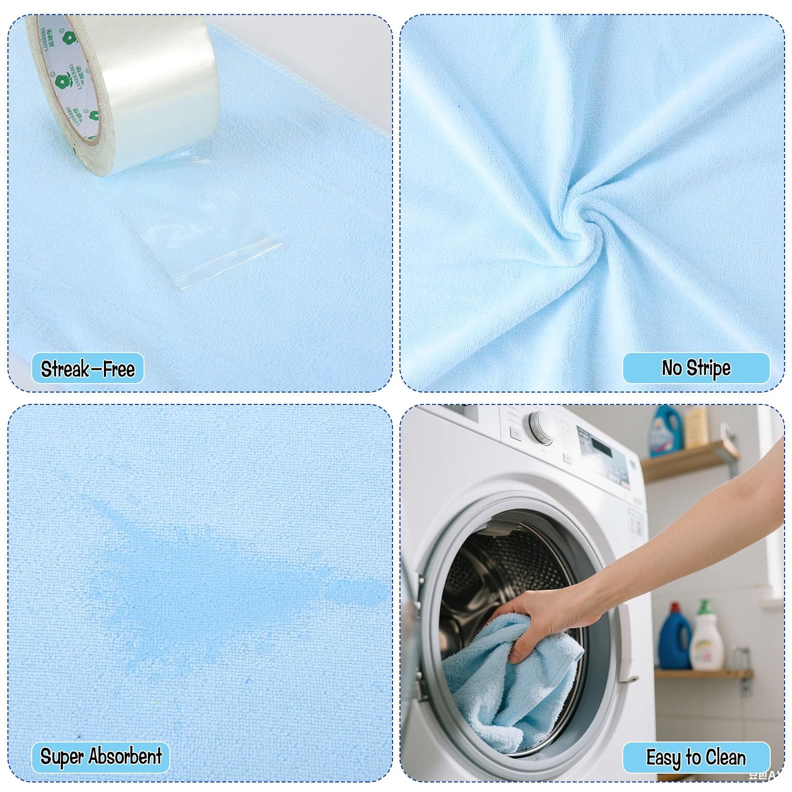 6 Pack Extra Large Microfiber Cleaning Cloths 20″x30″, Lint-Free Reusable Tow…