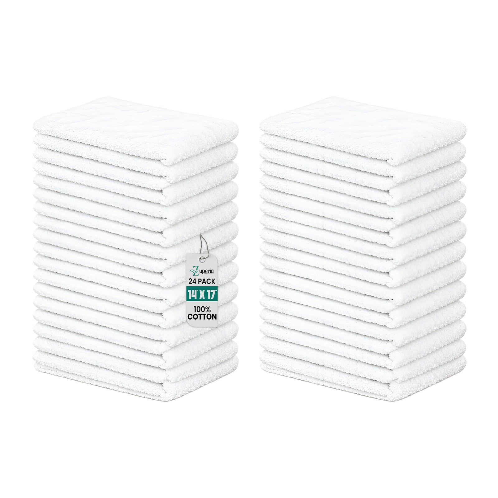 Terry Towels Pack of 24 (14″ X 17″ Inches) 100% Cotton Terry Barmop Towels –