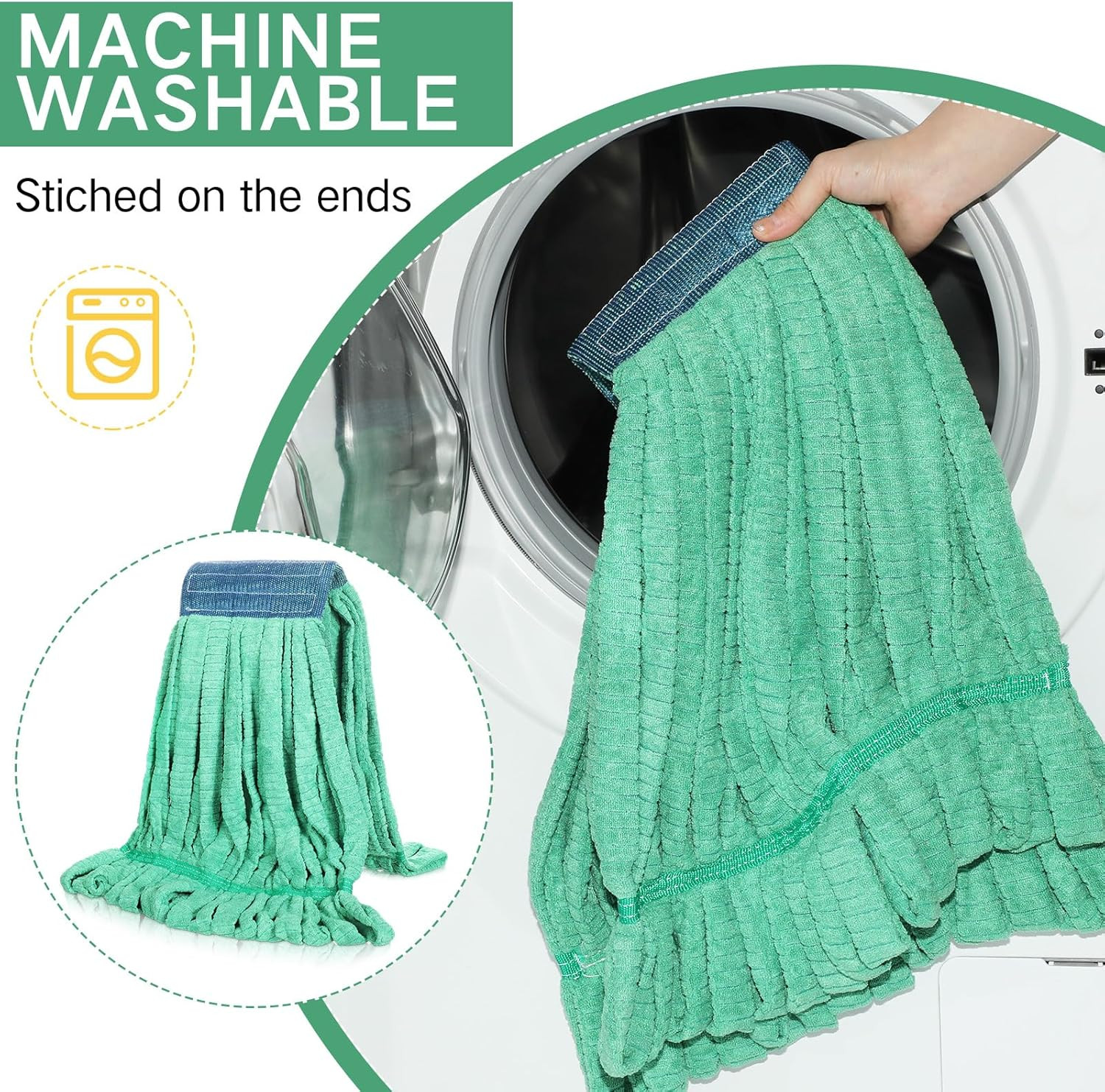 10 Pcs Microfiber Mop Head Refill for Home & Industrial Floor Cleaning