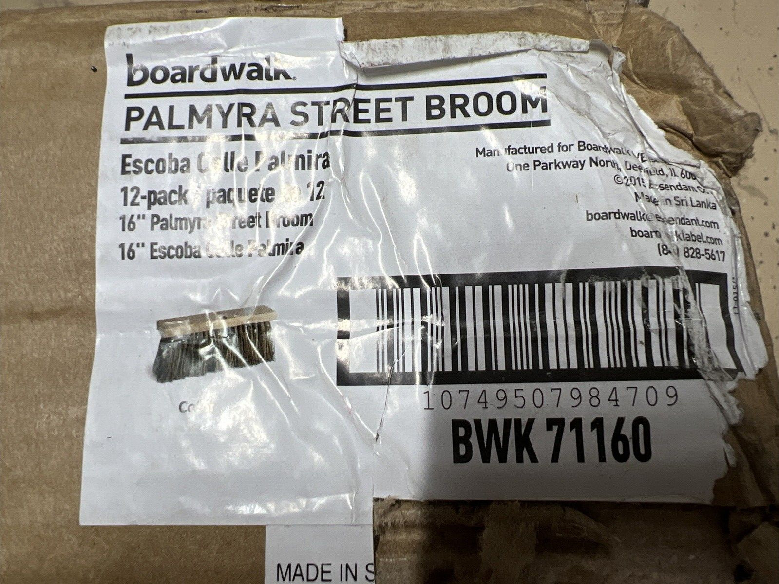 12 QTY Boardwalk BWK71160 6.25 in. Palmyra Fiber Bristles 16 in. Brush Broom
