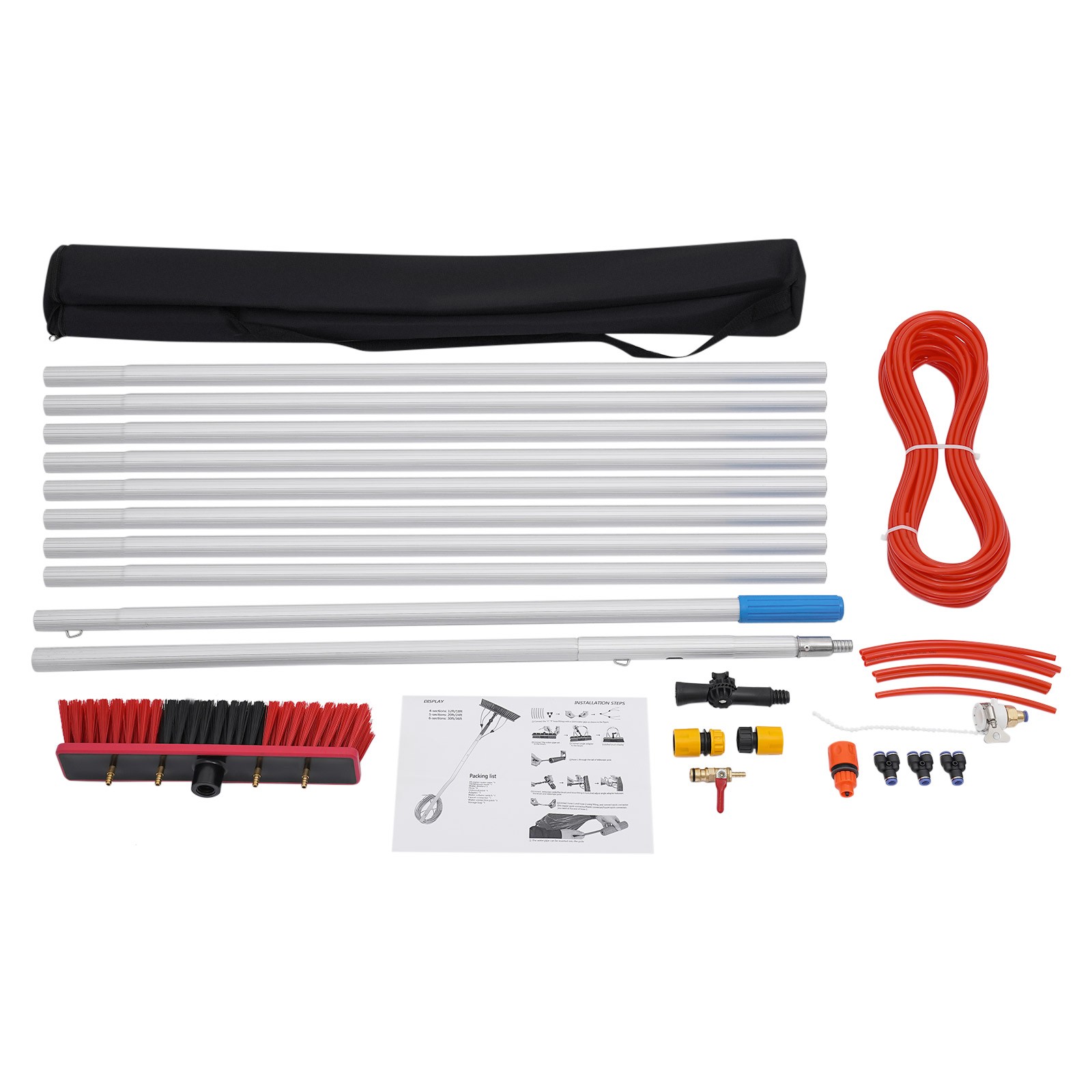 Solar Panel Cleaning Pole Outdoor Window Washing Equipment Brush Adjustable