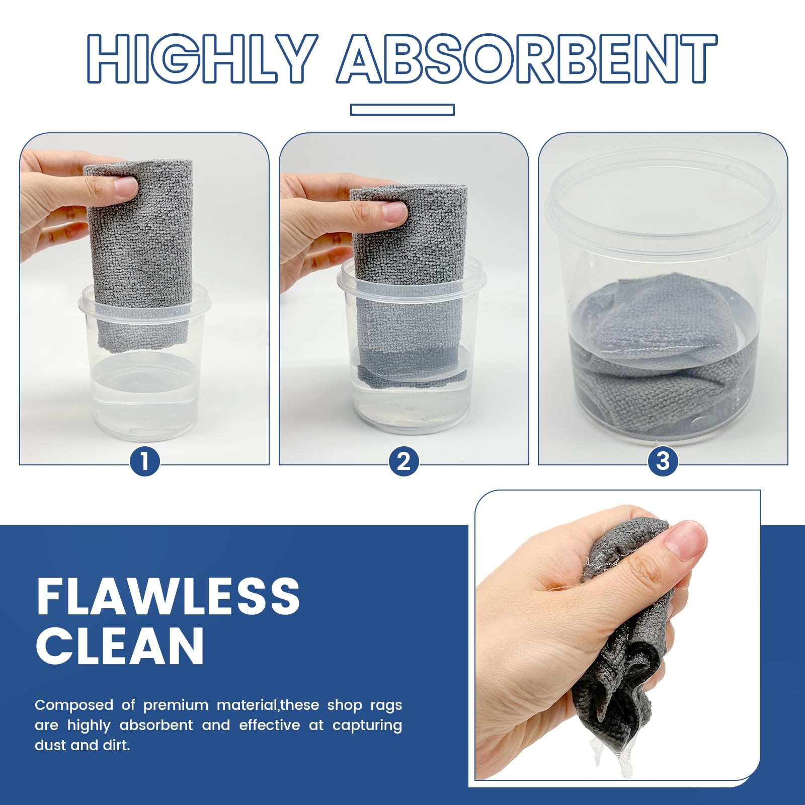 75 Pack Microfiber Cleaning Cloth Roll,Reusable Washable Ultra Tear Away Micr…