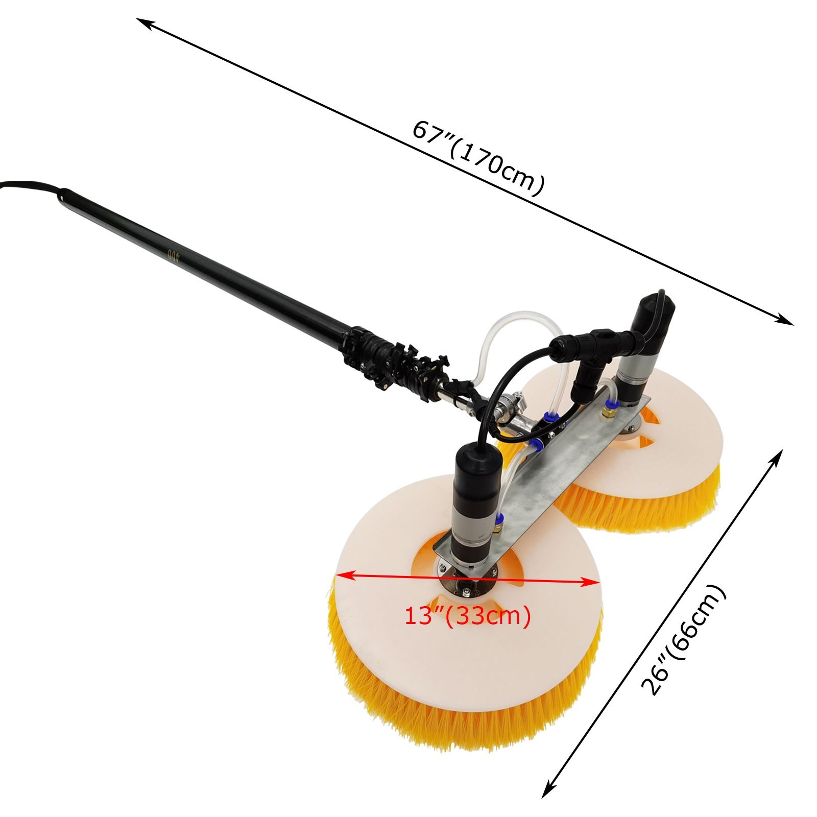 304 Stainless Steel & Carbon Fiber Electric Solar Panel Cleaning Brush 110V