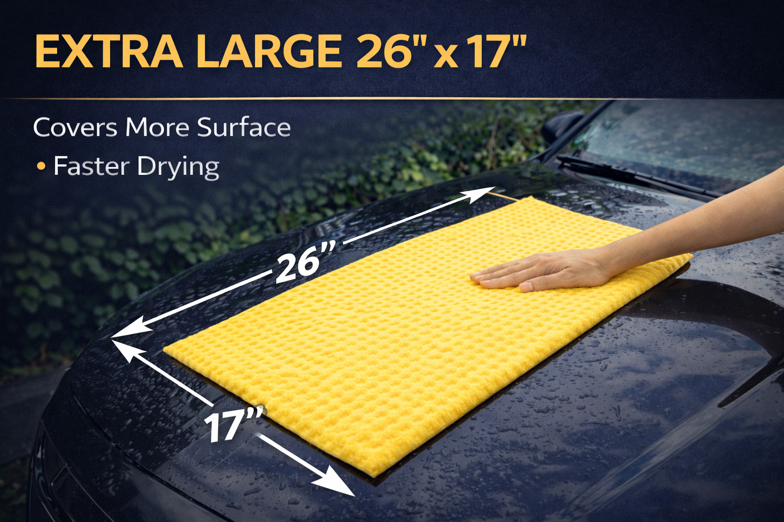 R.A. Premium 26×17 Shammy Cloth for Car Drying-Super Absorbent Synthetic Chamois