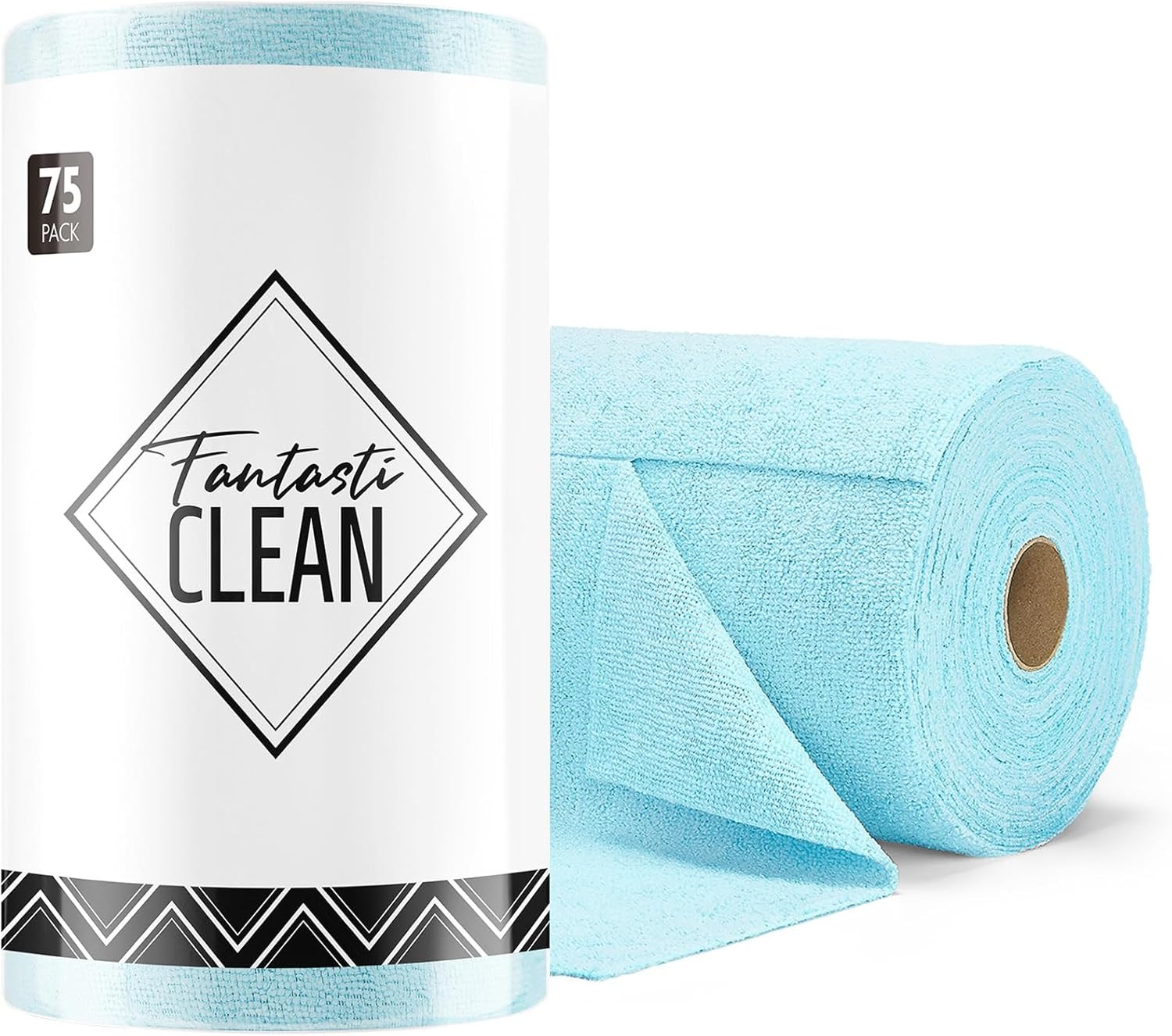 Fantasticlean Microfiber Cleaning Cloth Roll -75 75 Count (Pack of 1), Blue