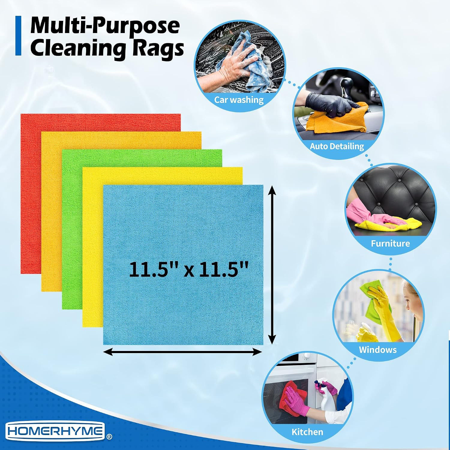 Microfiber Cleaning Cloth, 100 Pack Cleaning Rags Microfiber Towel Bulk Absor…