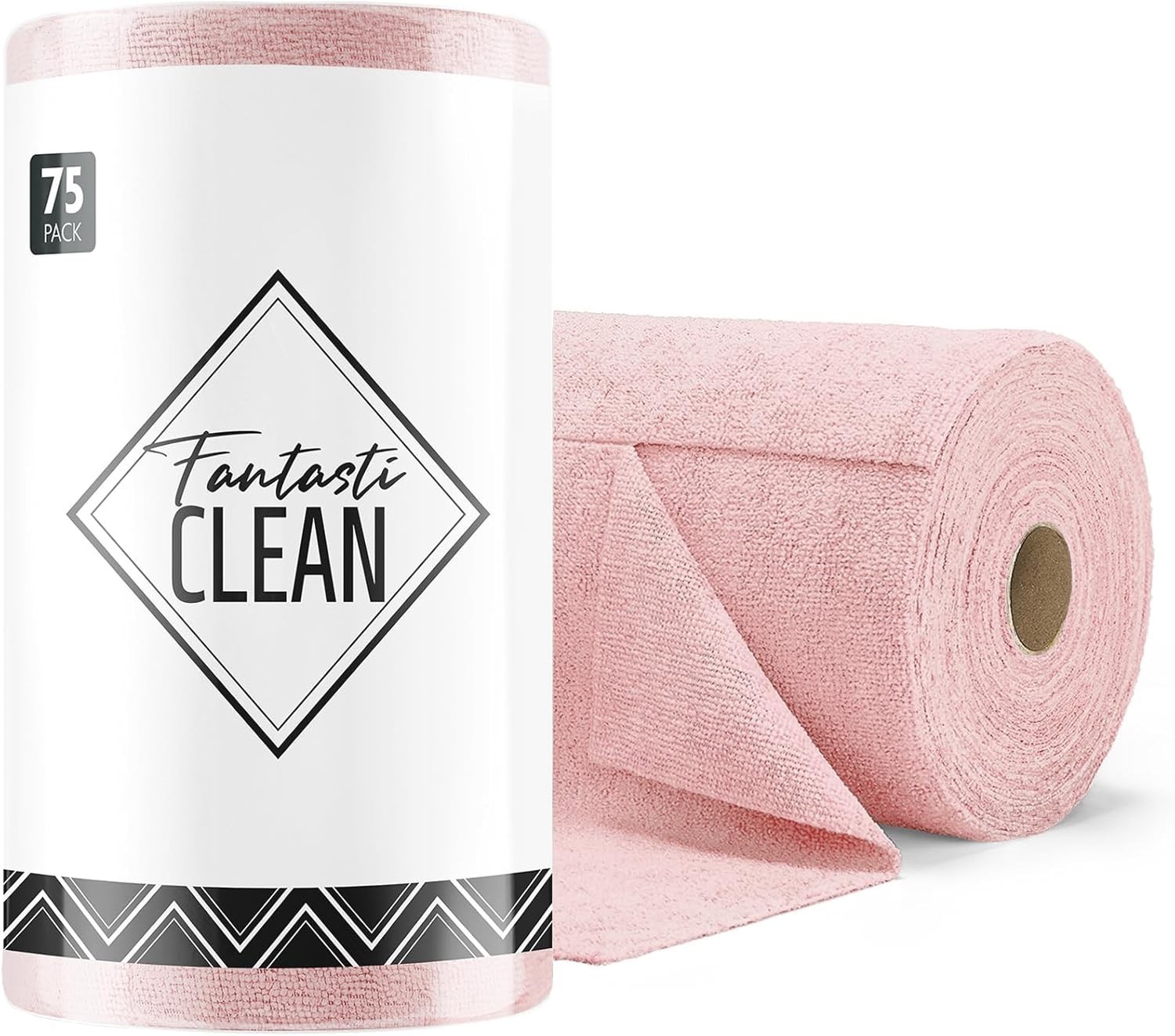 New Microfiber Cleaning Cloth Roll 75 Pack Reusable Washable Towels Pink 12×12