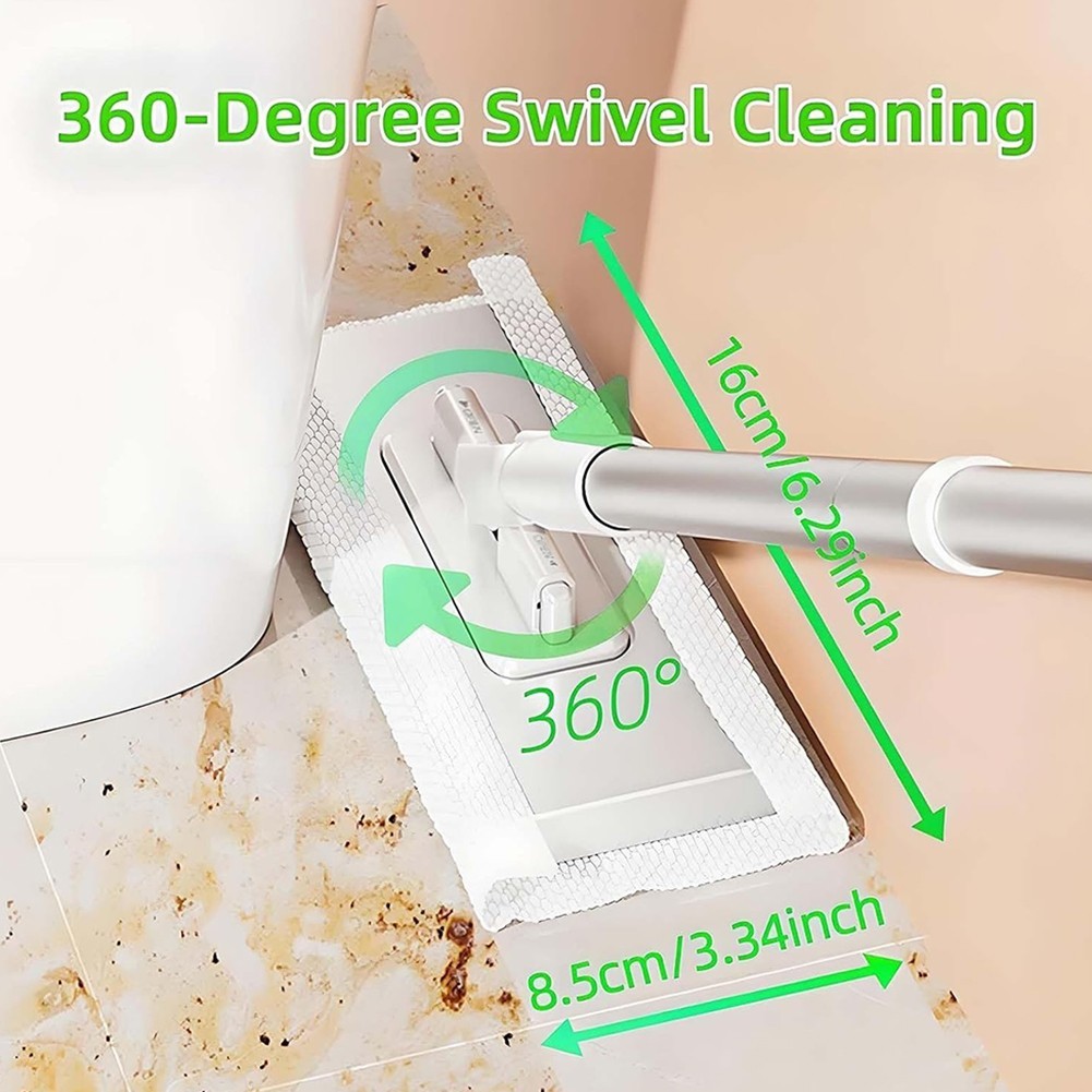Disposable Dust Mop with 39 Inch Long Handle for Easy Reach Floor Cleaning