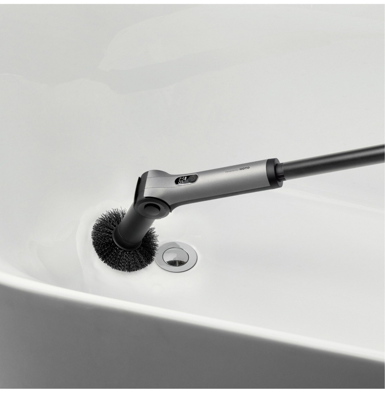 HOTO Flexi Cordless Spin Scrubber w Telescoping Handle 8 Attachments NEW (40B)