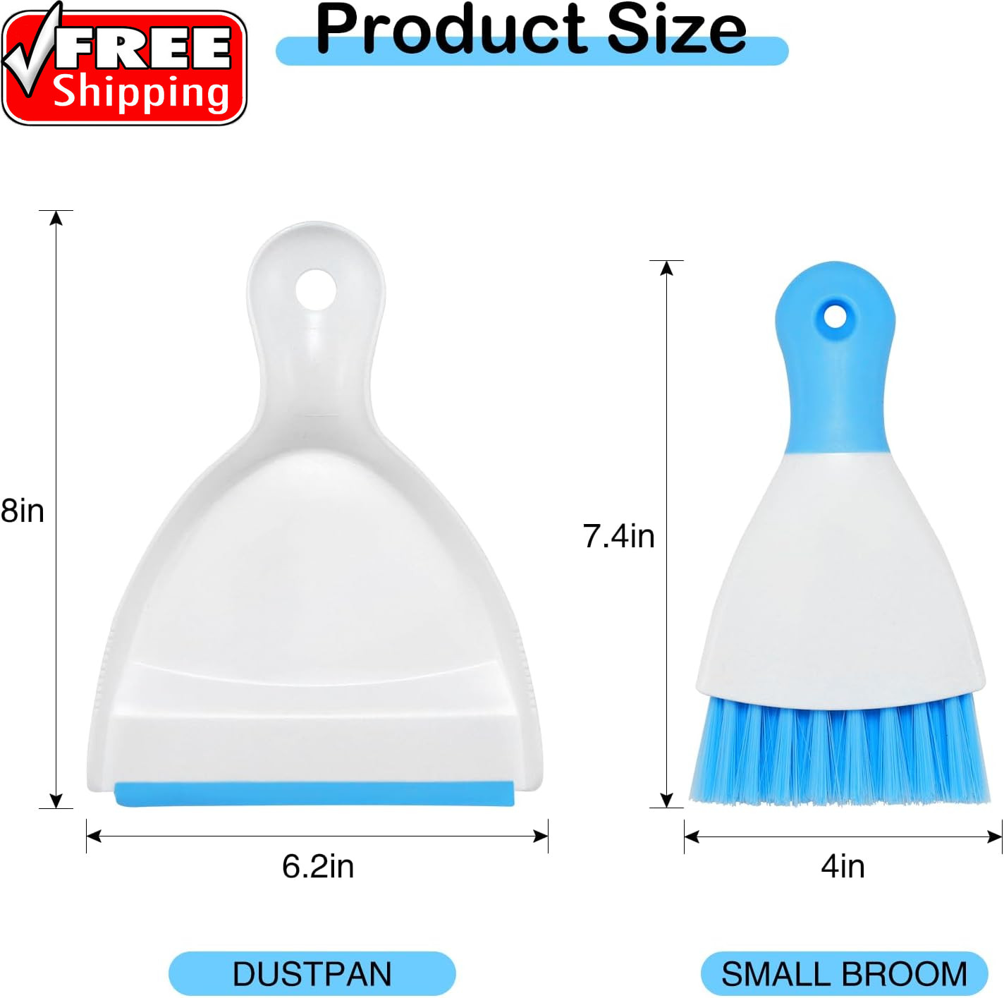 Mini Dustpan and Brush Set 2 Pack, Small Broom and Dustpan Set Dust Pan and Mini