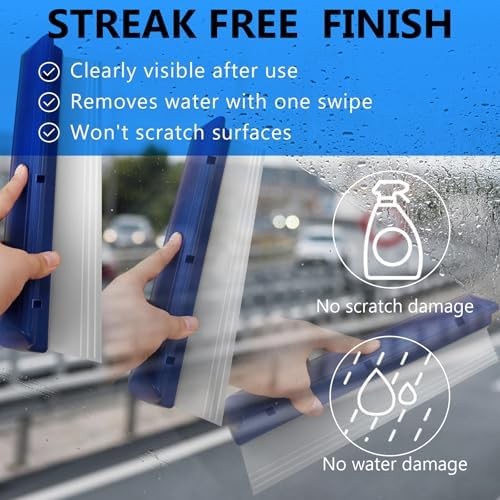 Professional Automotive Wiper Blade Squeegee, 12 inch 3-Layer Silicone Water Bla