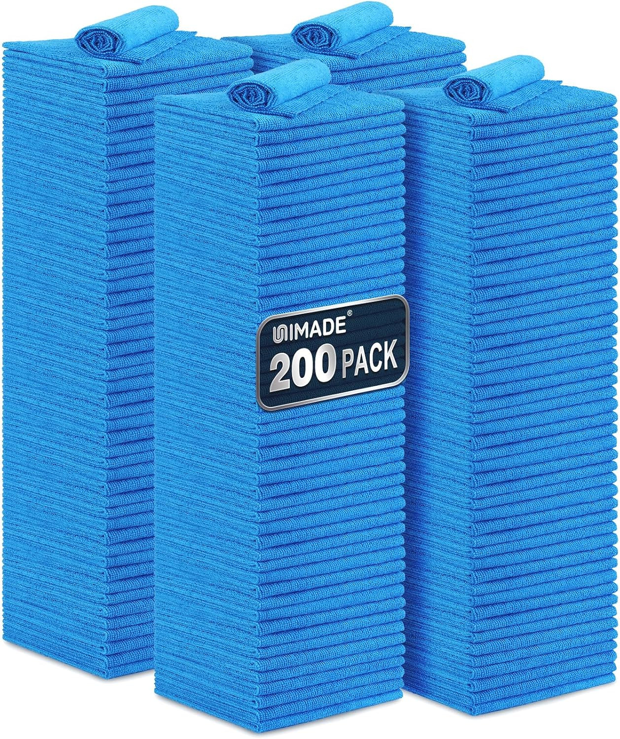 Shop Towel Rag, 200 Pack Reusable Rags Bulk Microfiber Cleaning Cloth Lint Free
