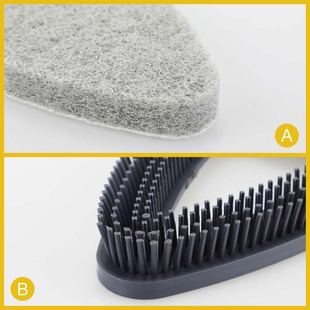 Tub Tile Scrubber Brush,2 in 1 Cleaning Brush Pole Stiff Bristles Scouring Pads