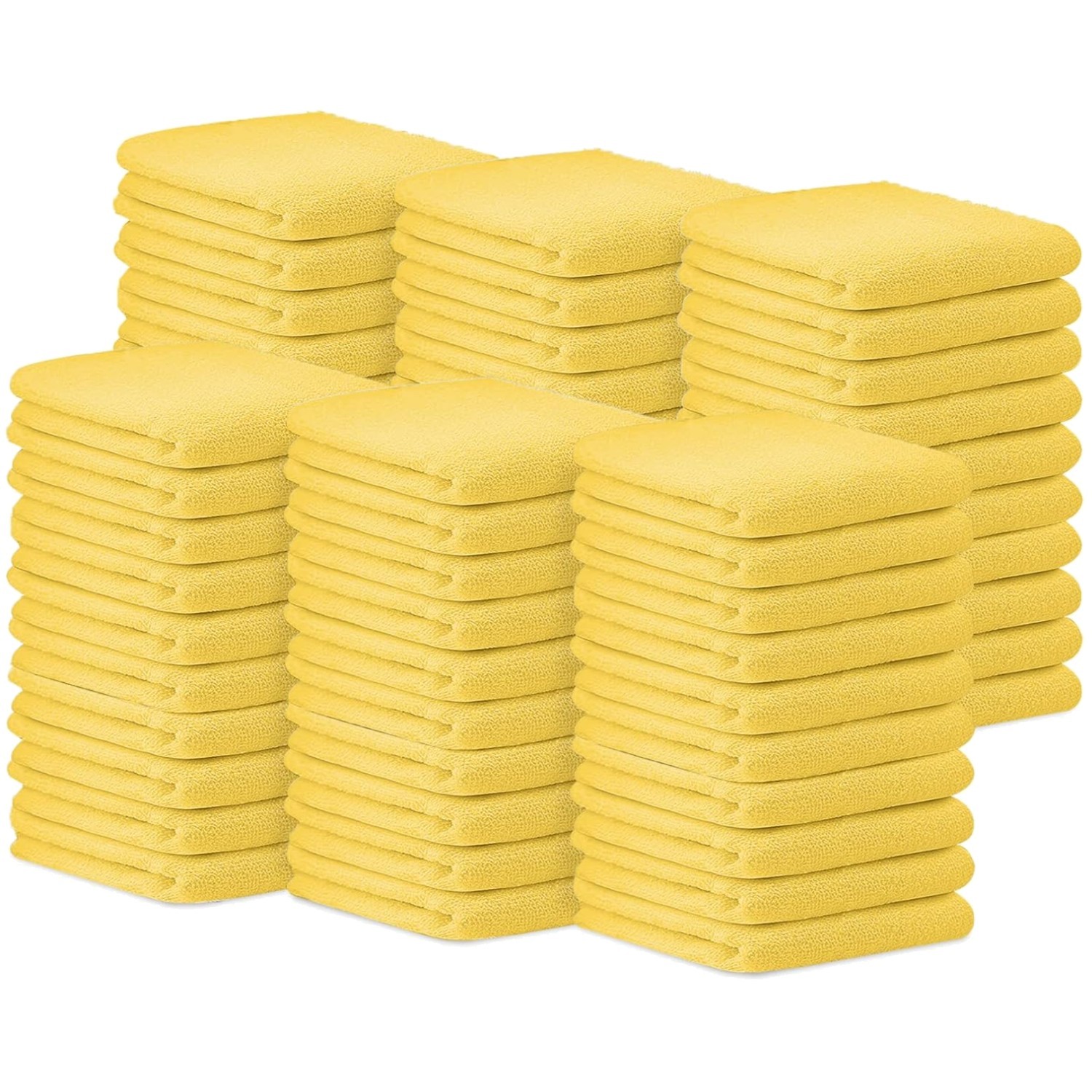 Reusable Cleaning Rags 60 Pack – Durable Yellow Bar Towels