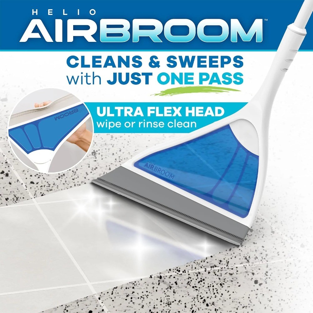 Helio Air Broom,All Surface Lightweight Silicone Broom,Squeegee,Pet Hair Remover