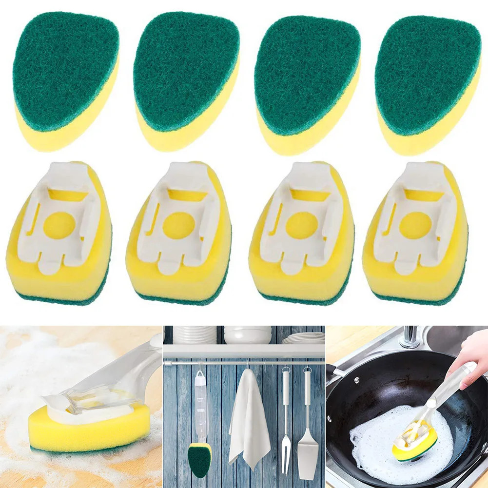 Dish Sponge Dish Wand Sponge Refillable Replacement Heads Kitchen Sink Cleaning