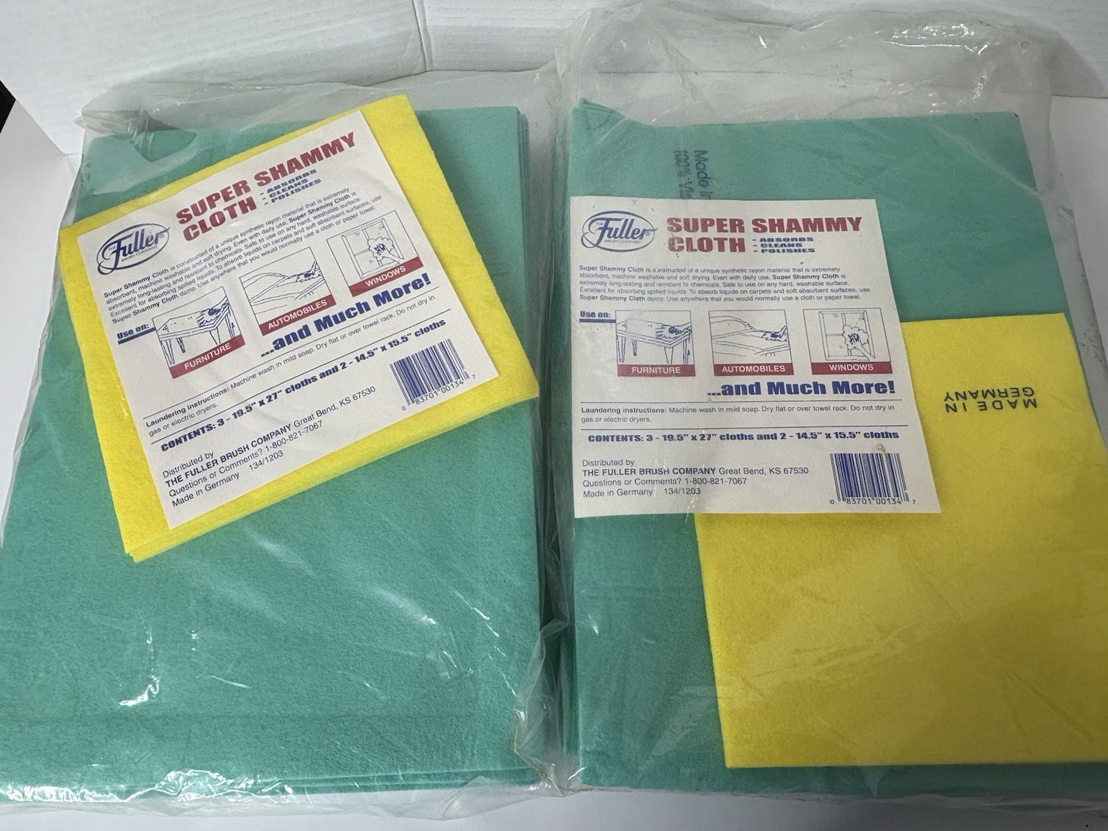 The Fuller Brush Company Super Shammy Cloths 5 Large and 3 Small Germany NIOB