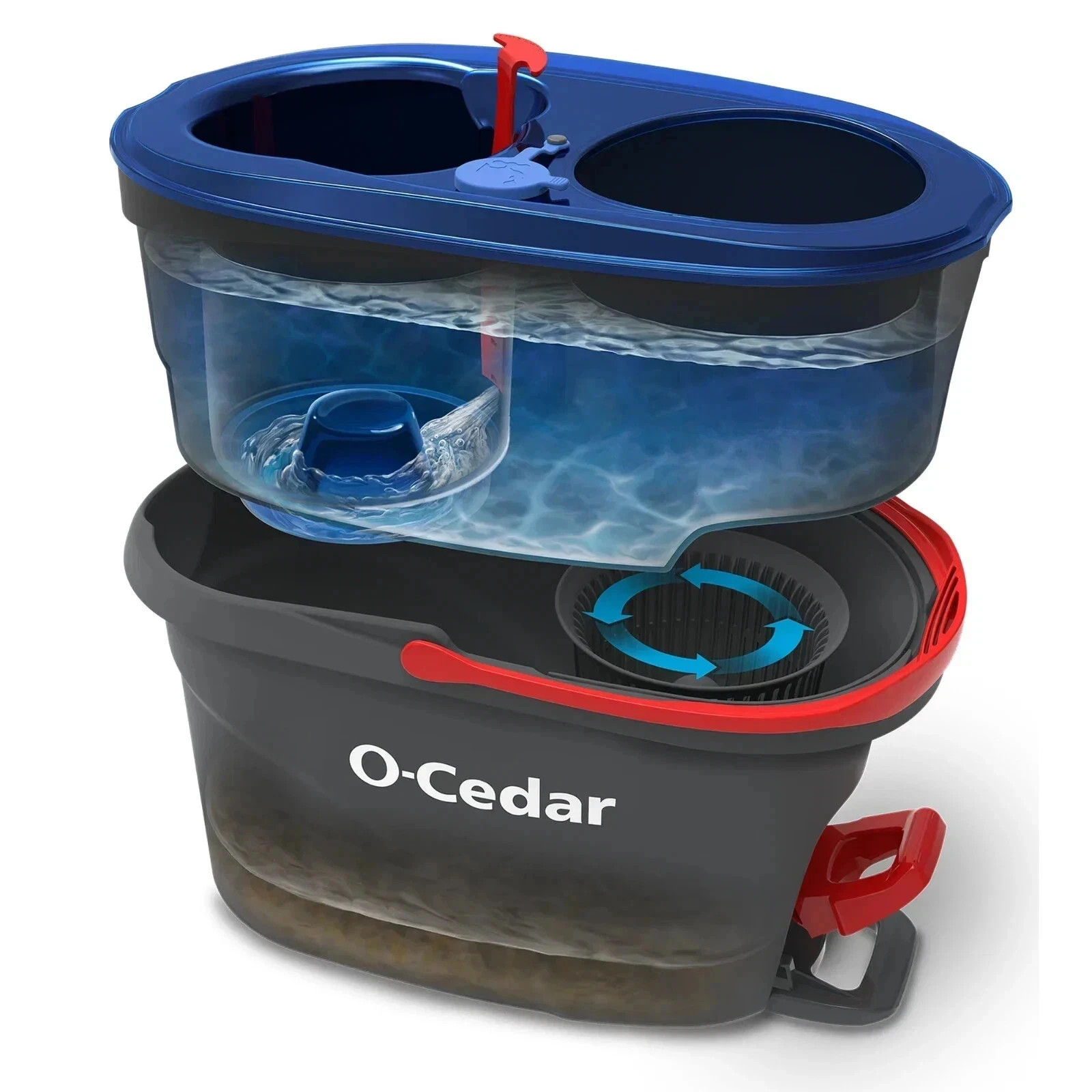 O-Cedar RinseClean Spin Mop With 2-Tank System and Microfiber Mop Head Fats Ship