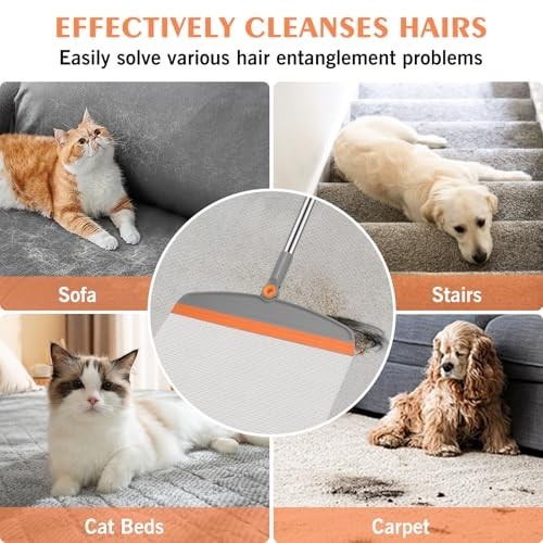 tXXFLOWER Silicone Air Broom Multifunction Broom with Long Handle Adjustable R