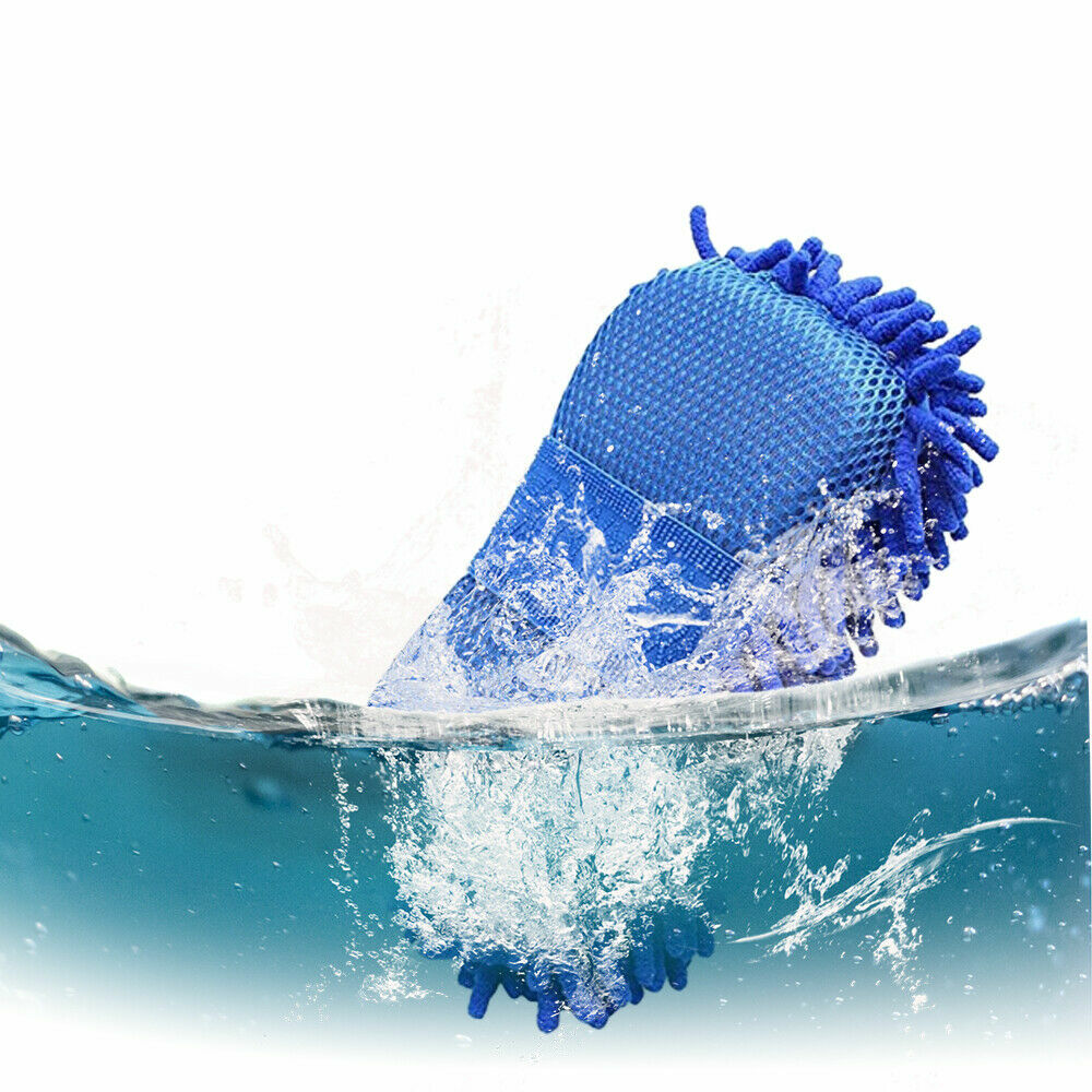 Car Hand Wash Towel Microfiber Washing Gloves Coral Sponge Cleaning Tool