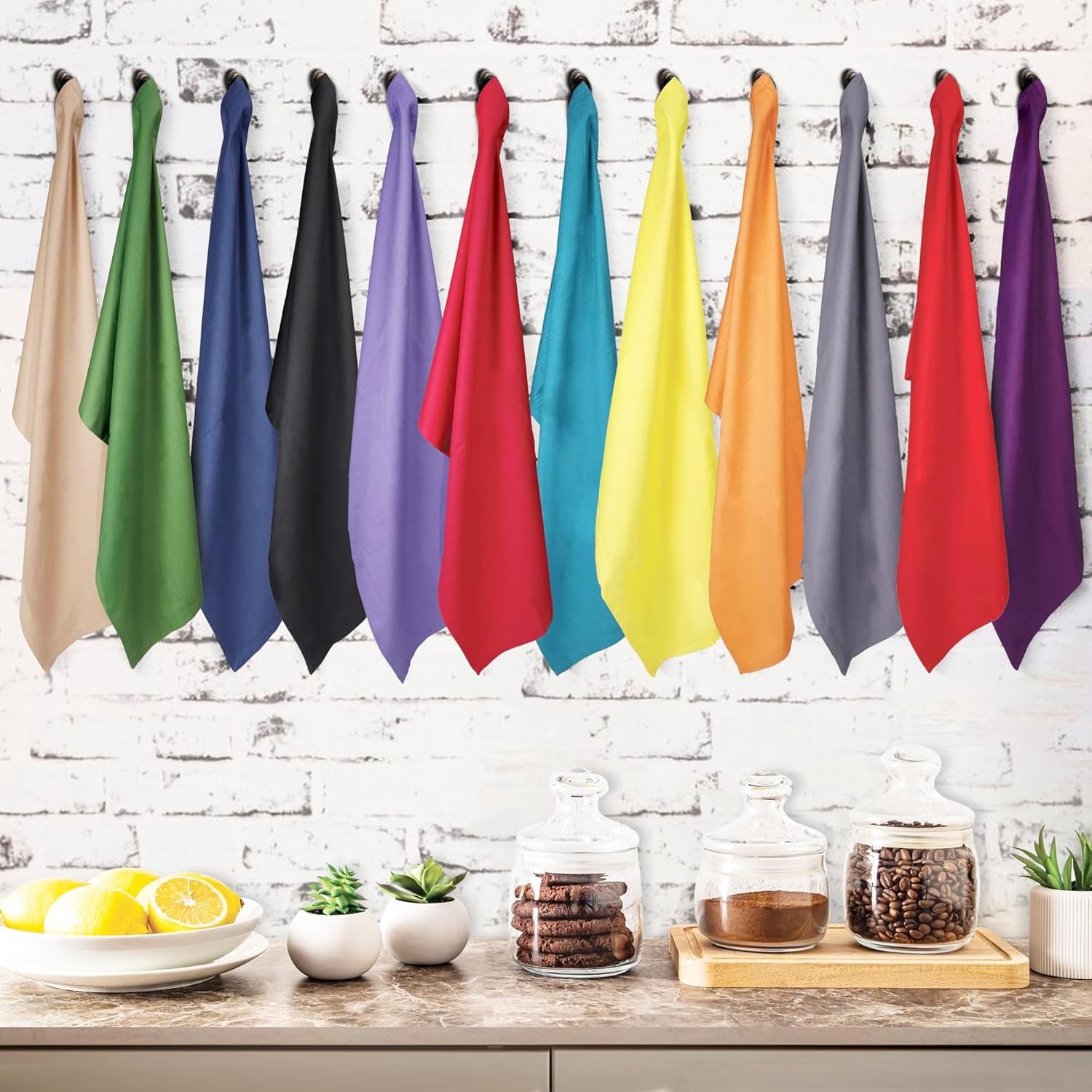 Kitchen Towels 100% Cotton Dish Towels for Kitchen(Set of 12)20”x30” Dish Cloths