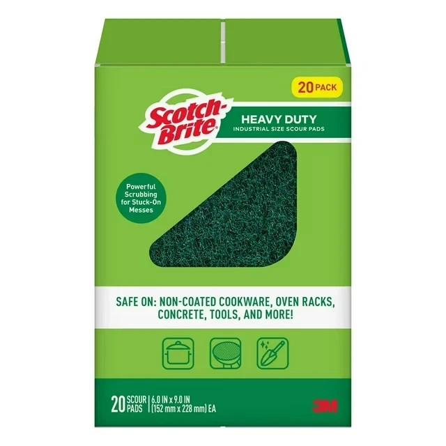 Scotch-Brite Heavy Duty Industrial Sized Scour Pads, Versatile Cleaning (20ct.)