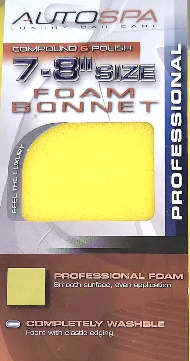 AutoSpa Luxury Car Care Professional Compound & Polish 7-8″ Foam Bonnet Lot of 2