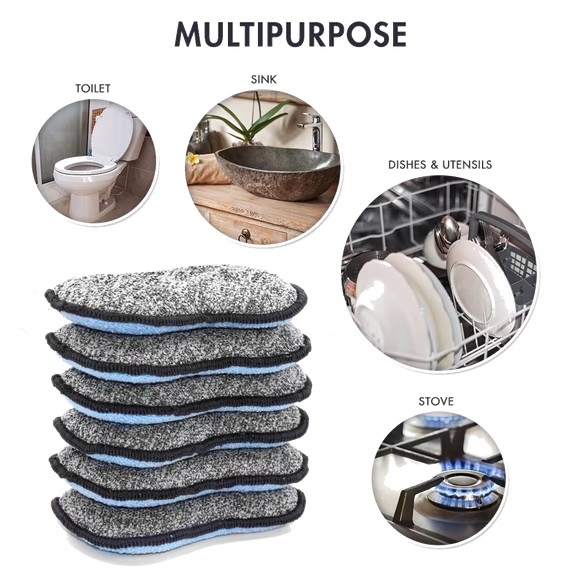 Multi-Purpose Sponges Kitchen by Scrub-It – Non-Scratch Microfiber Sponges for C