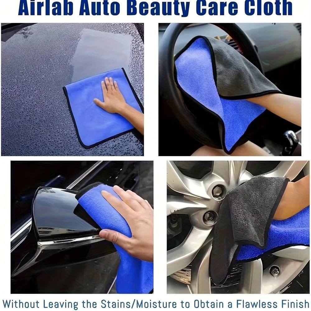 5PCS Microfiber Car Cleaning Towels Ultra Absorbent Drying Cloth Auto Detailing