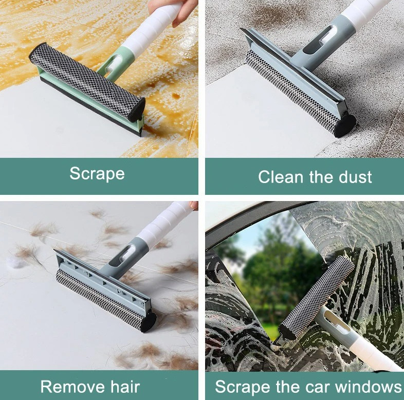 1pc 3-in-1 Window Cleaning Brush with Spray & Squeegee Glass Cleaner – NEW
