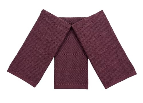 Purple Burgundy Kitchen Hand Dish Towels: Oversized 28″ x 18″,100% Cotton Wine