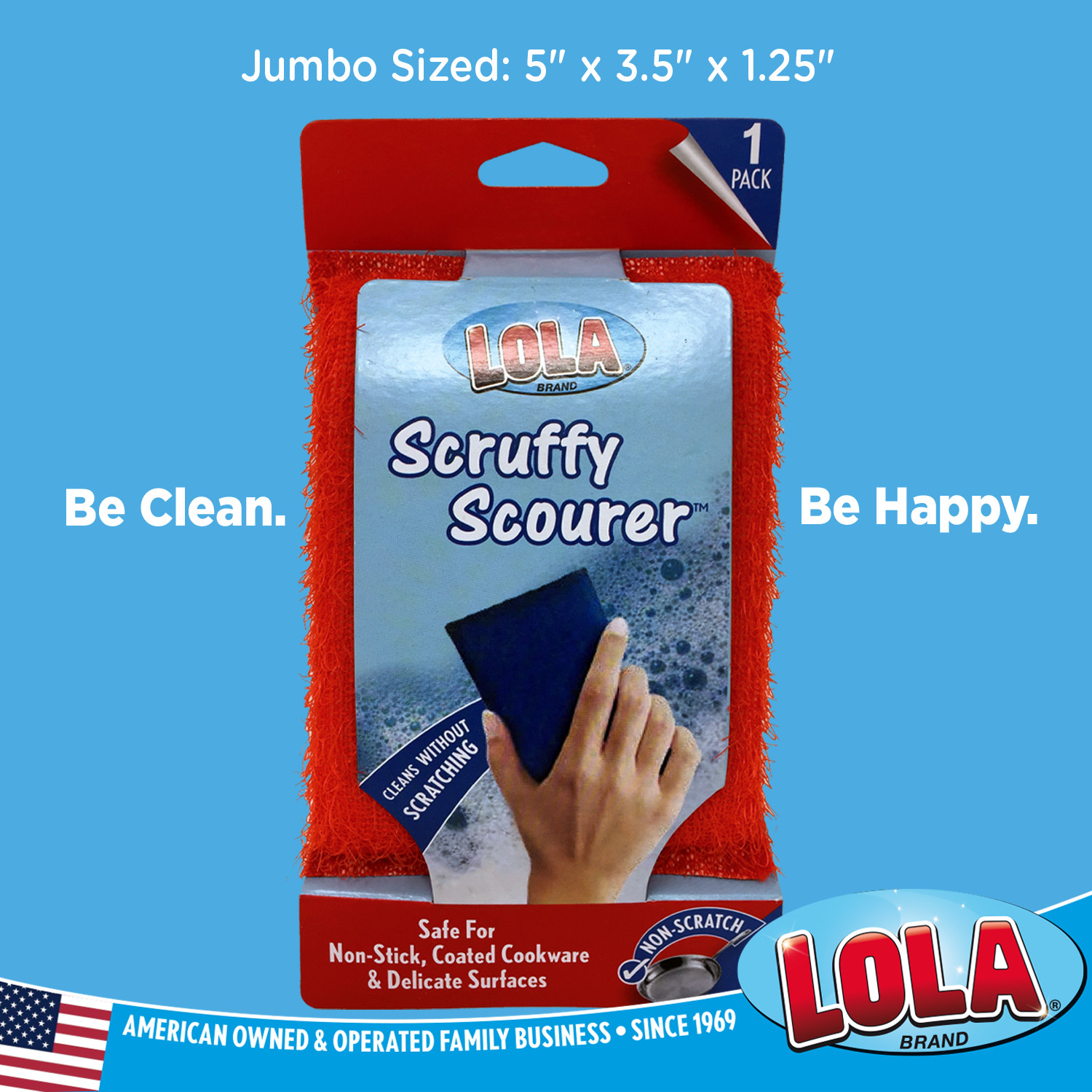 Scruffy Jumbo Scouring Pad 144 Pk – Reusable Wire Cloth w/Foam Sponge by LOLA