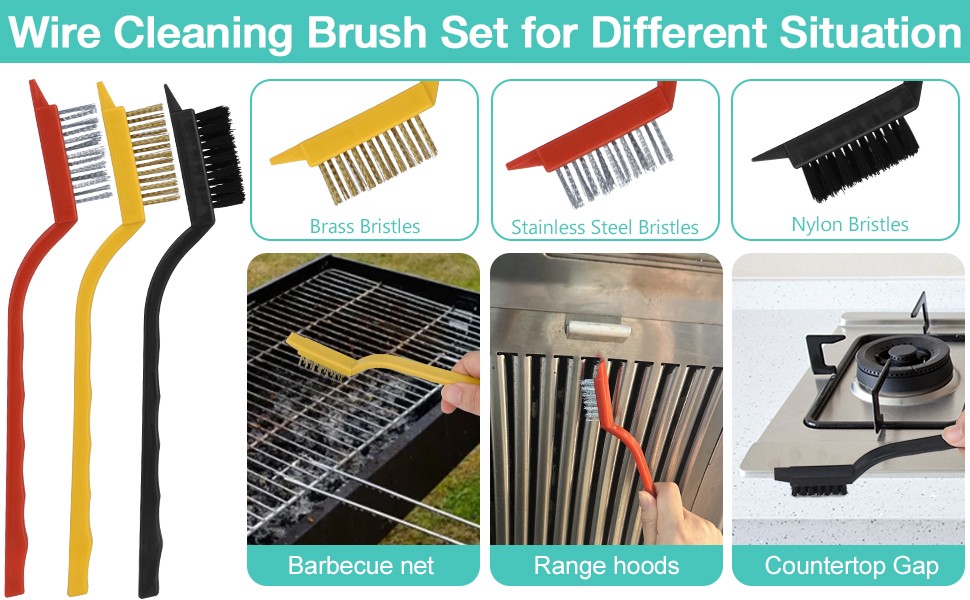 Crevice Cleaning Brush,8 Pcs Cleaning Supplies,Hard Bristle Crevice