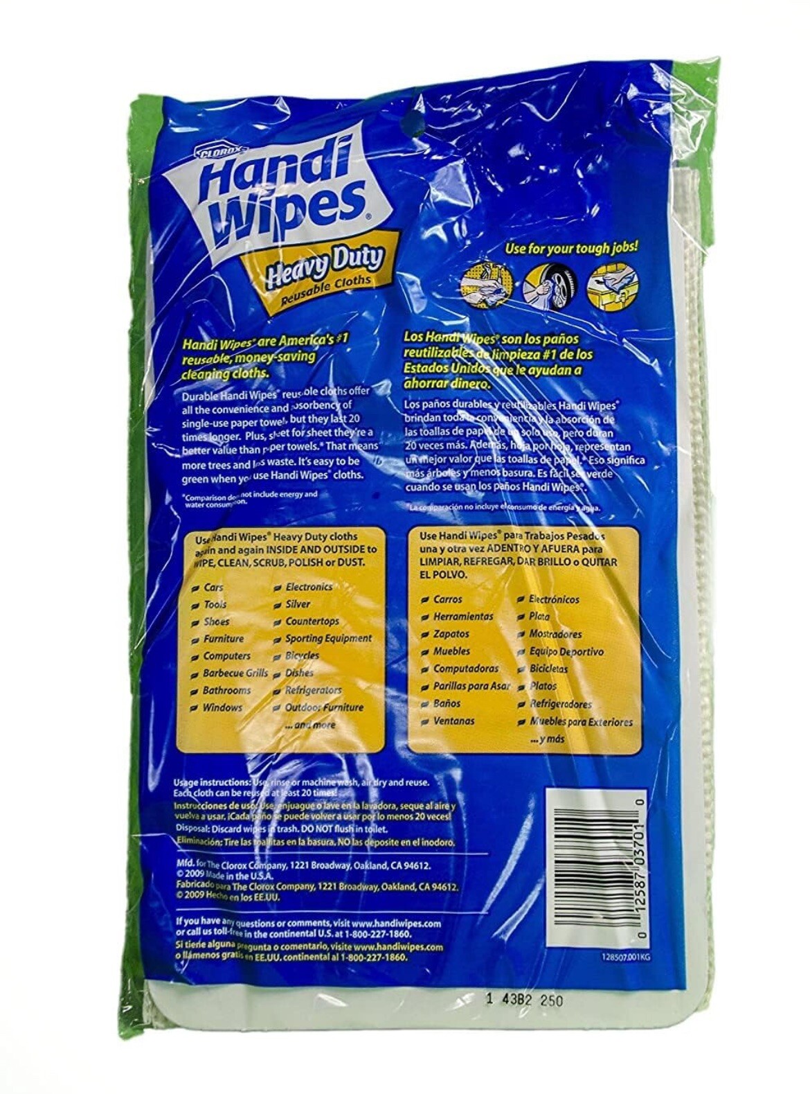 HEAVY DUTY HANDY CLOTHS ABSORBENT MULTIPURPOSE CLEANING TOWELS 6 PKS Wipes