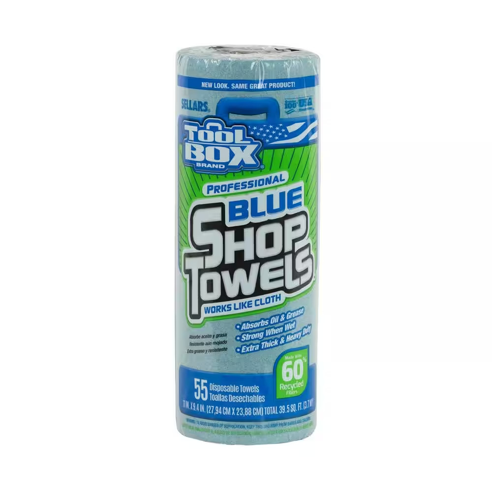 Z400 Blue 55-Count Roll of Shop Towel Cleaning Wipes