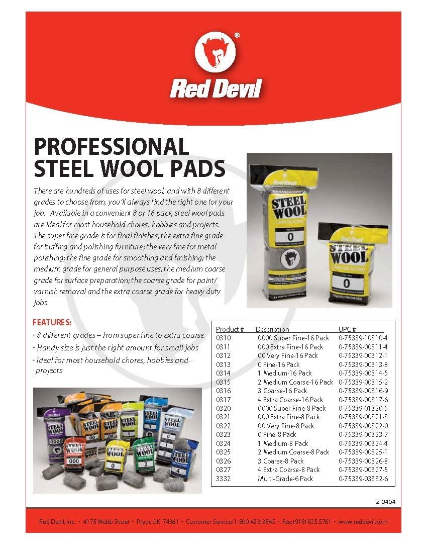 8 Pack Steel Wool Pads For Polishing Metal Cleaning Home Improvement Projects