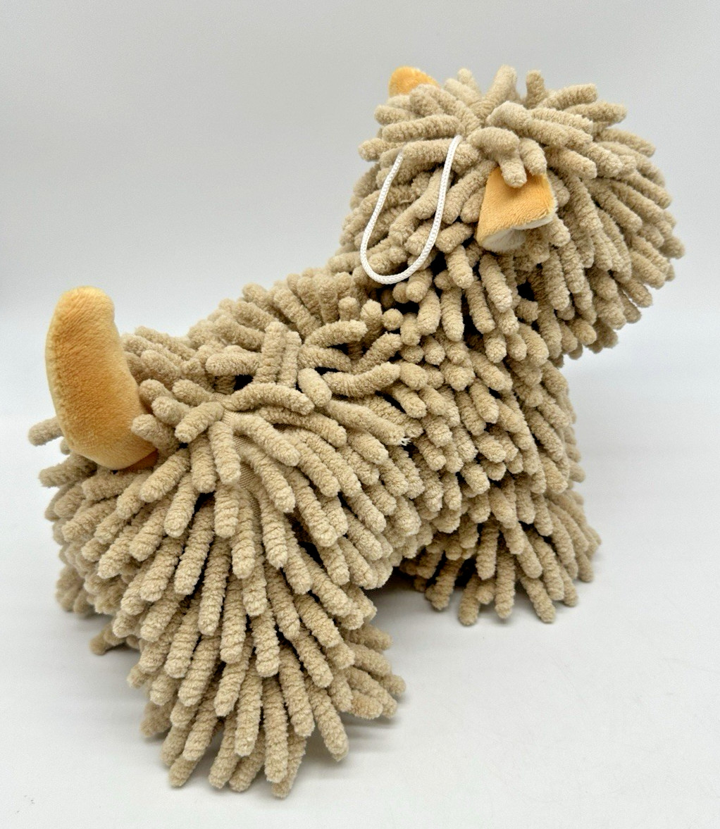 Brown Puppy Dog Microfiber Chenille Duster or Kids Stuffed Animal Plush Toy