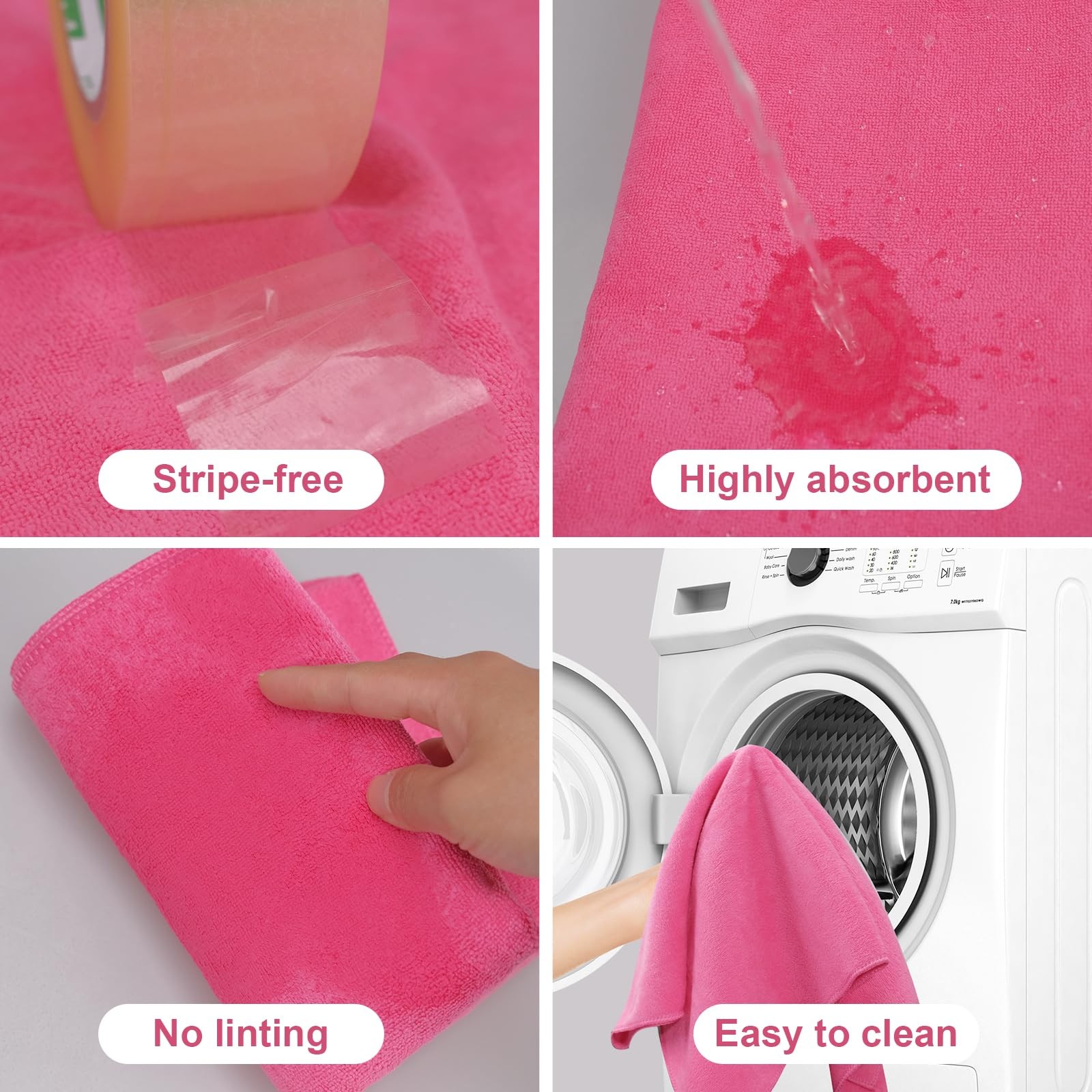 4 Pcs Multicolor Extra Large Microfiber Cleaning Cloth 30 x 20 Inch Reusable …