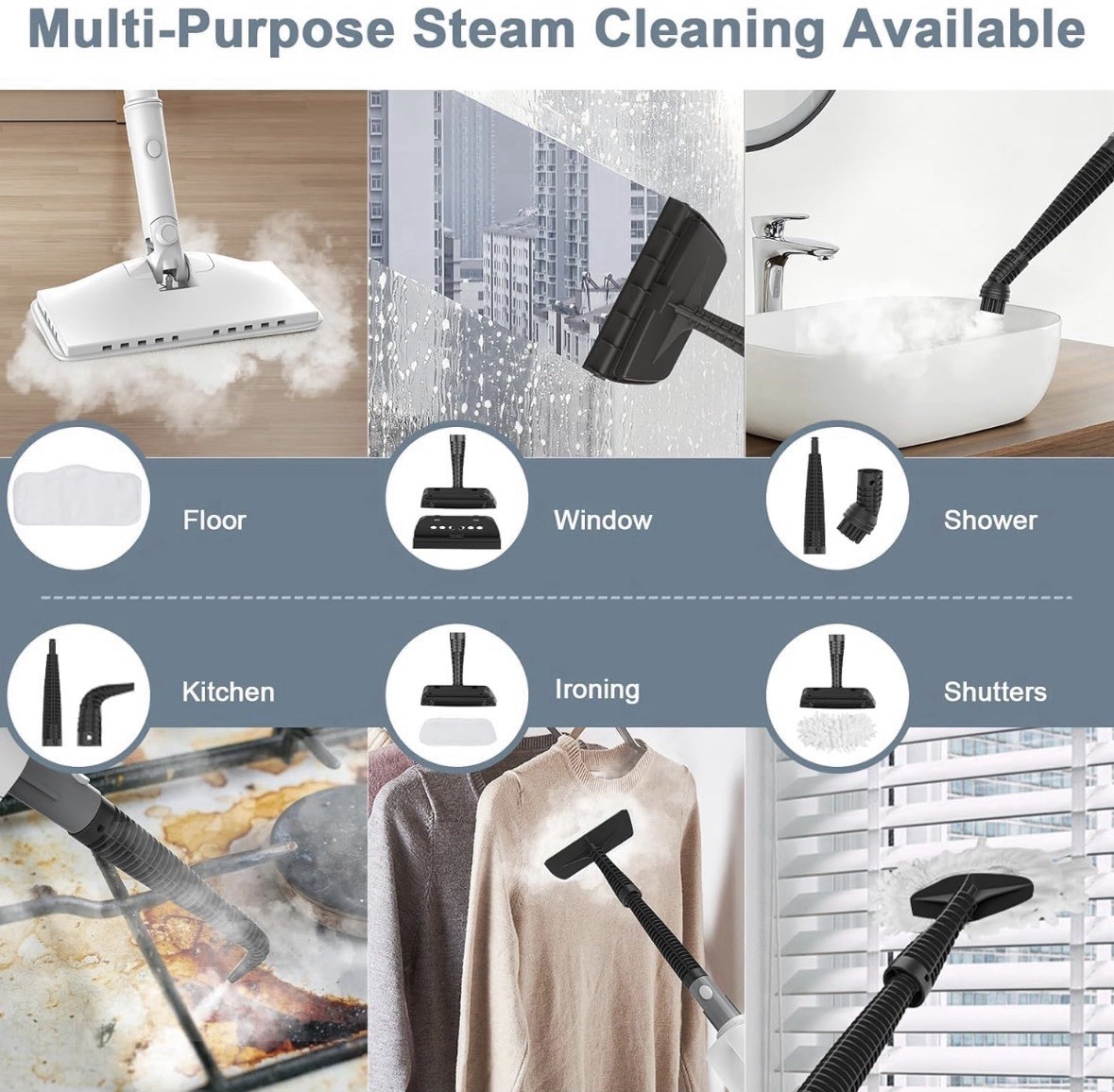 Steam Mop Multi-Surface Steamer for Hard Floor Laminate Floor Tiles Cleaning