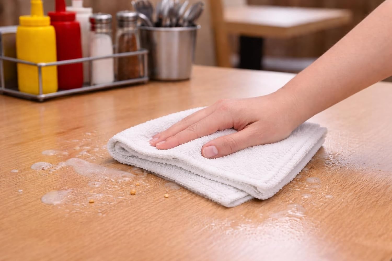 Cleaning Rags 12×12 White – Cotton Blend Reusable Scrubbing Cloths for Kitchen,