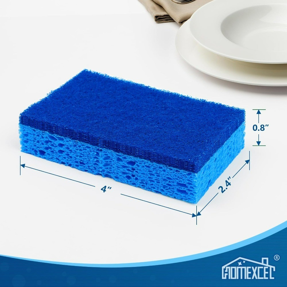 Non-Scratch Dish Sponges 24 Pack Dual Sided Scrub Sponges for Kitchen Bathroom