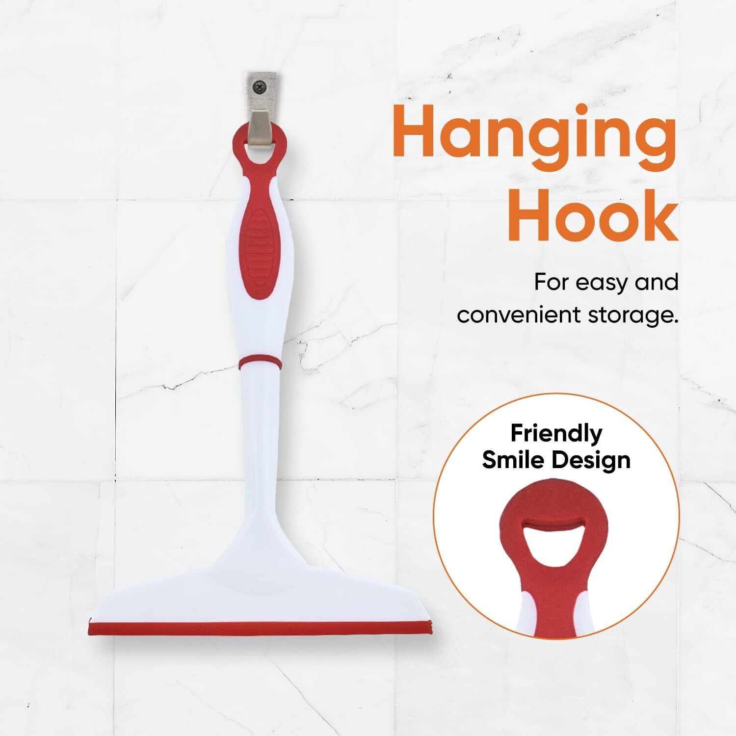 Superio 6″ Window Rubber Squeegee with Hanging Loop, 2 Pack, Red and Gray