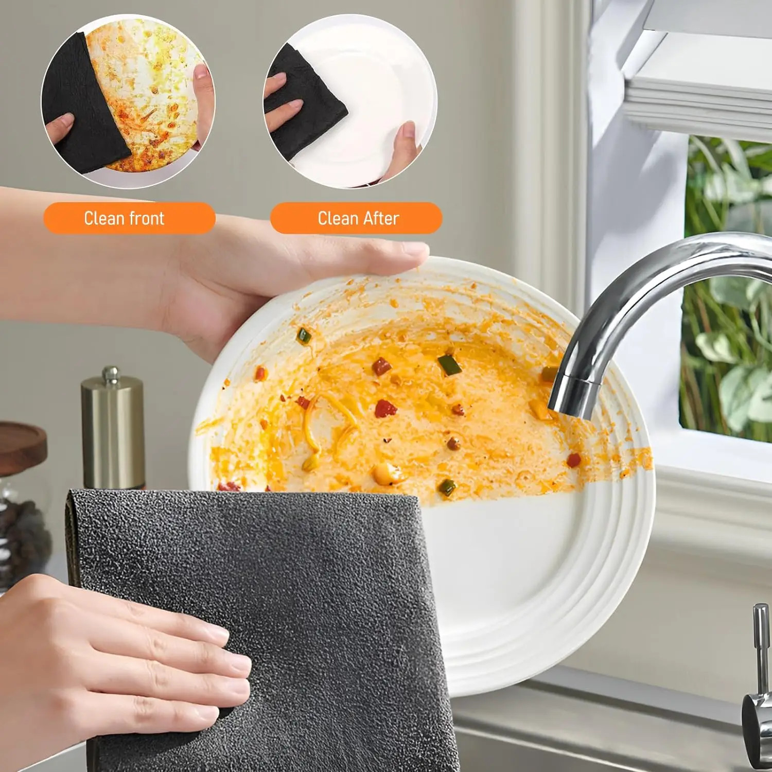 1/3/5/10Pcs Magic Cleaning Cloths Reusable Microfiber Washing Rags Microfiber Gl