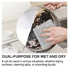 12 Pcs Multipurpose Wire Dishwashing Rag, Upgraded Double-Layer Non-Scratch Wire